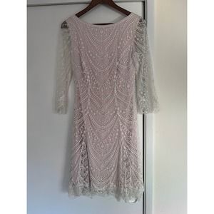 Tadashi Shoji Bridal Matilda 3/4-sleeve embroidered dress US8 NWOT